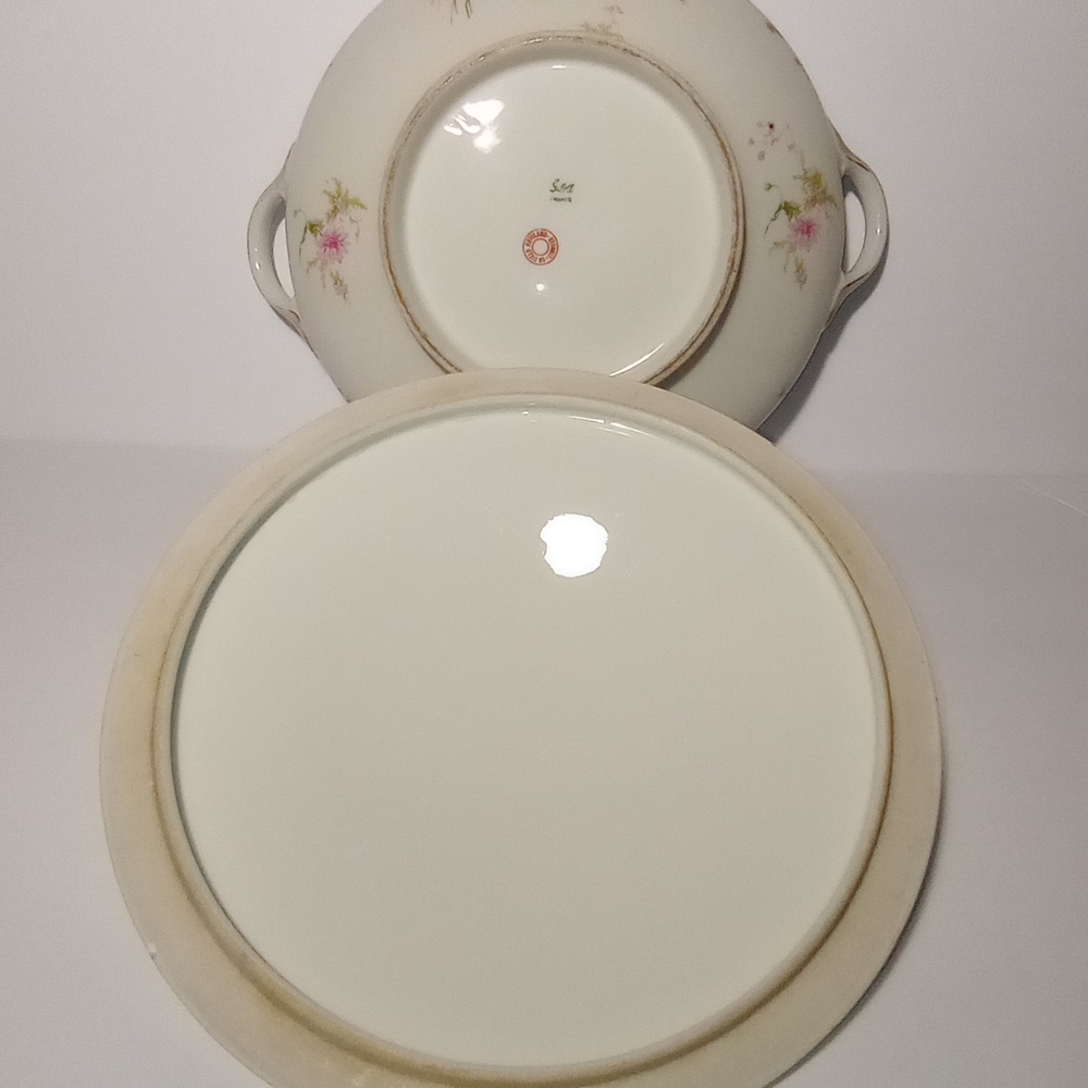 Vintage 1900's Elegant GDA Limoges Round Covered Serving Dish - Picture 9 of 11